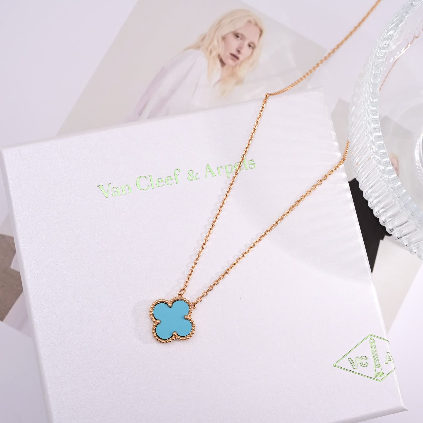 Van Cleef & Arpels Alhambra Gold Plated Enamel Clover Necklaces